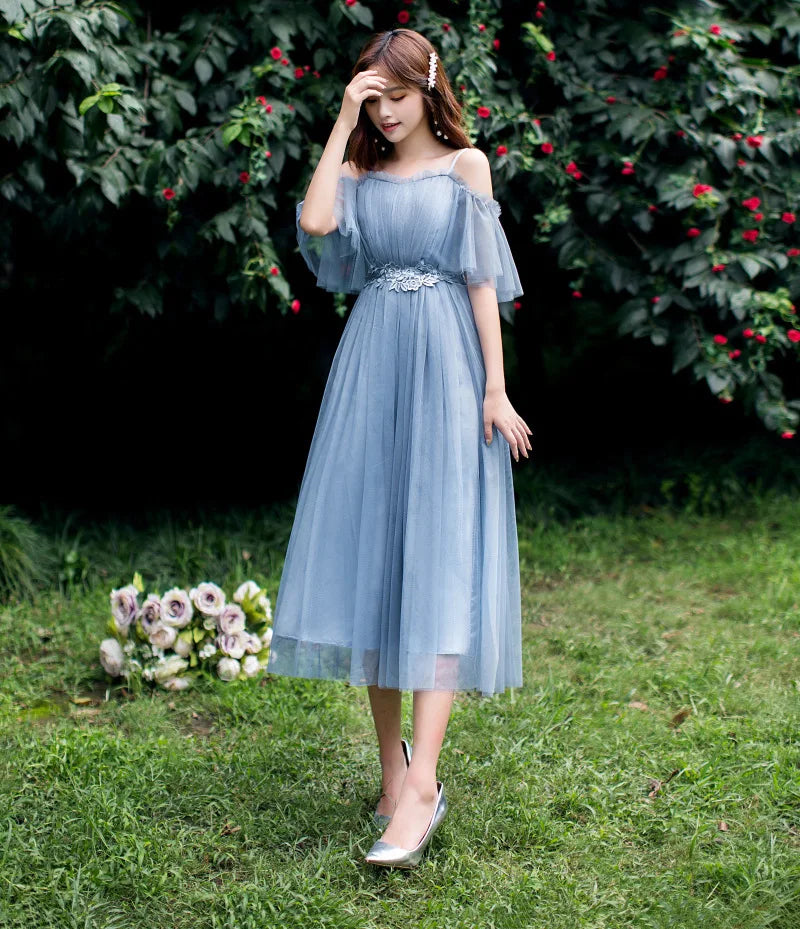 2022 Fashion Wedding Elegant Ruffles Lace Dress Formal Evening Party Dress Spaghetti Strap Long Bridesmaid Dresses - My Store