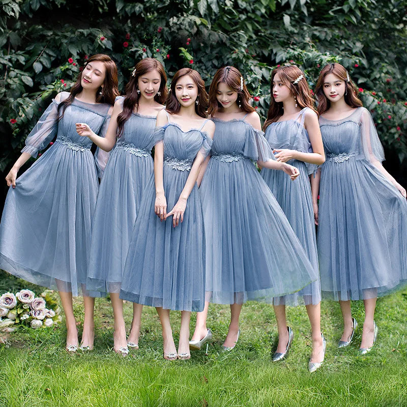 2022 Fashion Wedding Elegant Ruffles Lace Dress Formal Evening Party Dress Spaghetti Strap Long Bridesmaid Dresses - My Store