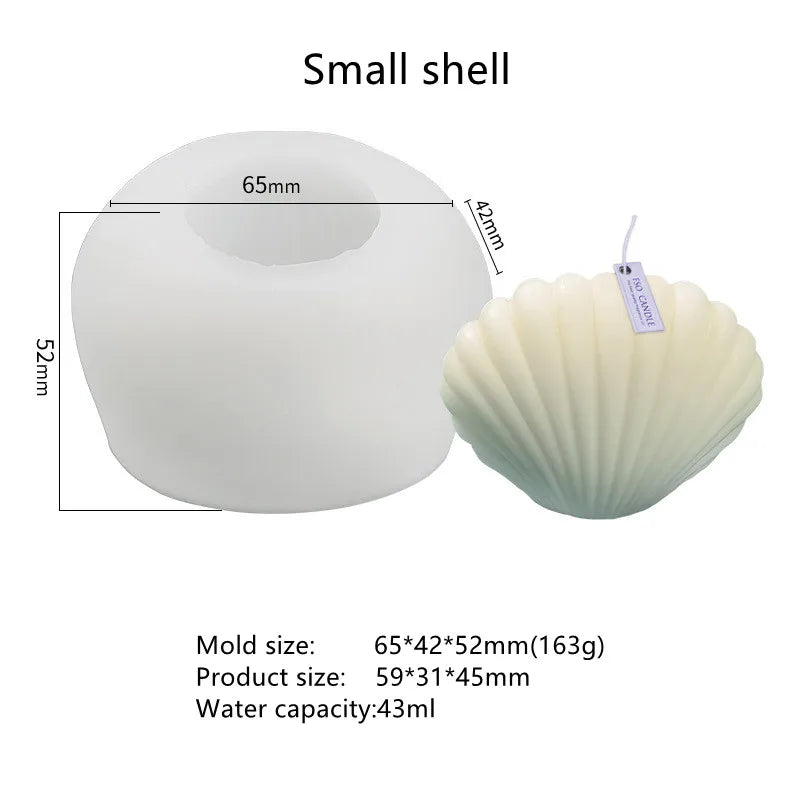 AO1008 DIY Ocean Series Seashell Scented Candle Silicone Mold Shell Candles Silicone Mold