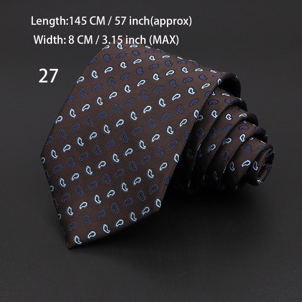 Fashion Neckties Classic Men's Stripe Necktie Royal Blue Wedding Ties Jacquard Woven Silk Men Solid Tie Polka Dots Neck Ties