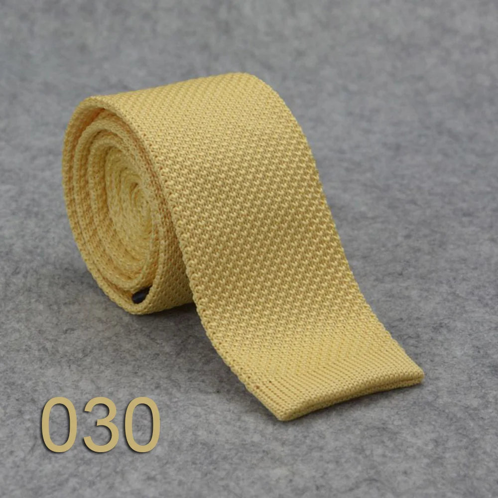 Wholesale Cheap Casual Black Knit Tie Cheap Silk Knitted Ties Men Plain Solid Men's Knit Ties