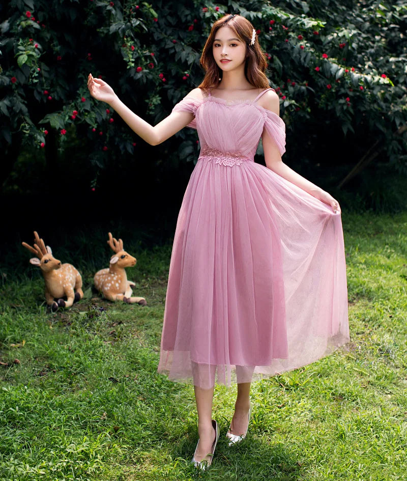 2022 Fashion Wedding Elegant Ruffles Lace Dress Formal Evening Party Dress Spaghetti Strap Long Bridesmaid Dresses - My Store