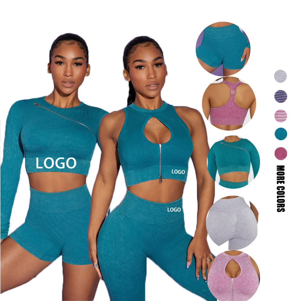Women Seamless Yoga Set Fitness Activewear Athletic Sports Sweatsuit Workout Sets