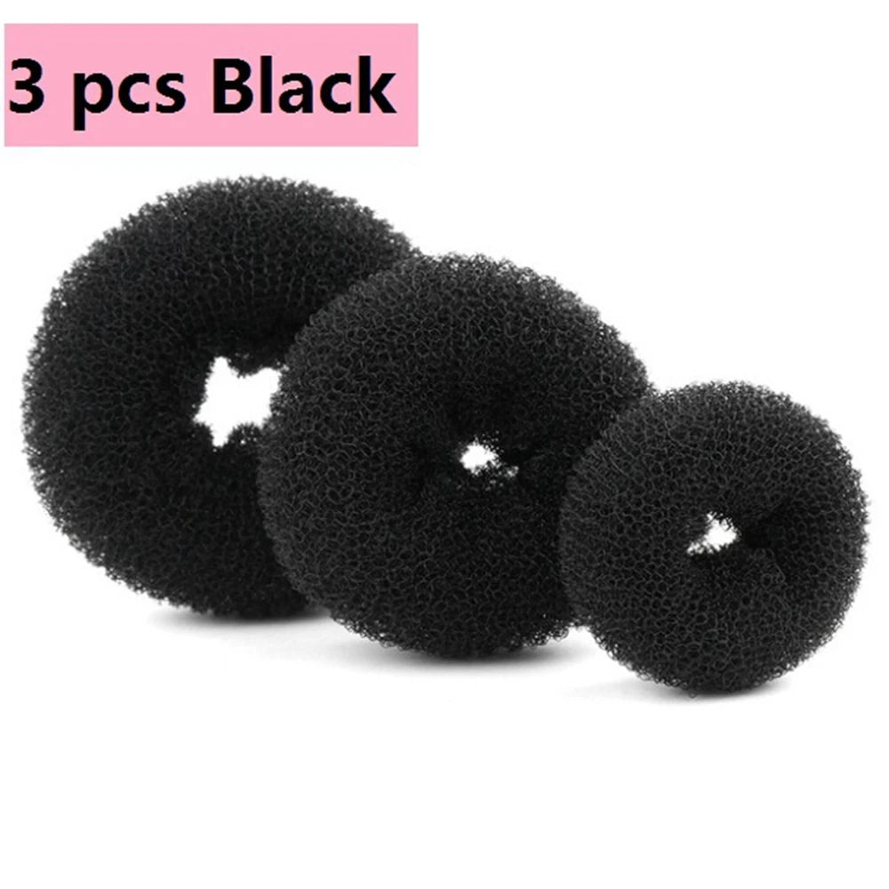 3Pcs Size S/M/L Women Lady Donut Hair Ring Bun Accessories Styling Tool Hair Accessories
