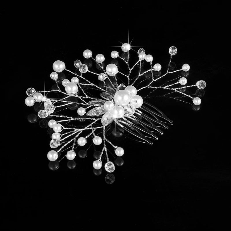 Elegant Bridal Wedding Hair Accessories Crystal Pearl Flower Girl Headband Ribbon Headpiece Hair Jewelry Accessories
