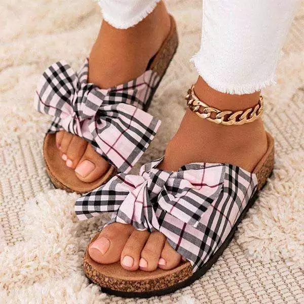 Fashion Bow Sandal for Women INS Outdoor Summer Slippers Flat Slides Slipper Ladies Bowknot Sandals for Womens Sandal Shoe