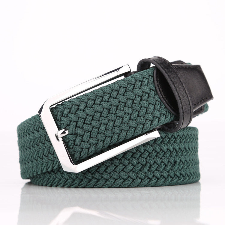 35mm Stretch Belt Braided Elastic Woven Belt Mens Belts for Jeans