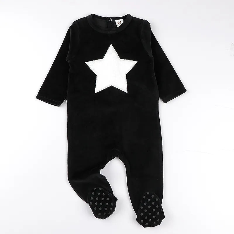 Baby Romper Pyjamas Kids Clothes Long Sleeves Children Clothing Heart Star Baby Overall Children Boy Girl Clothes Footies Romper