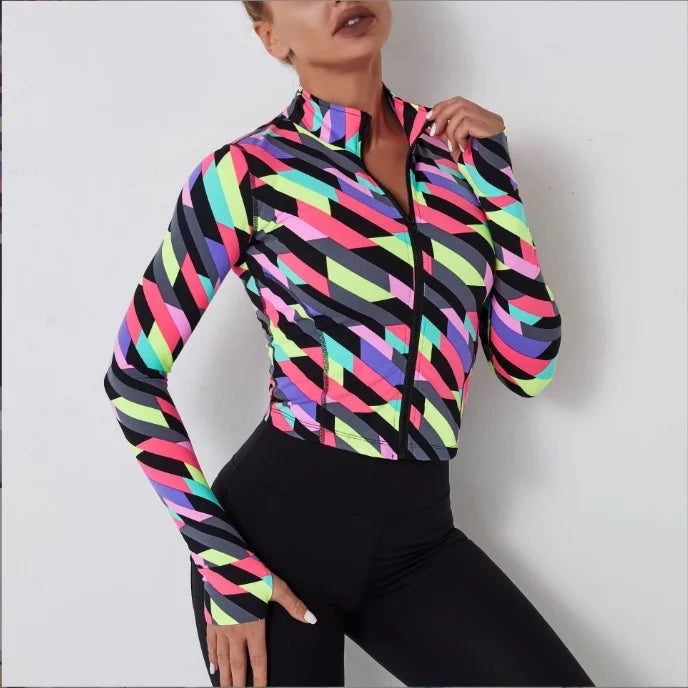 9 Colors Cheaper Private Label Activewear Workout Gym Fitness Tops Woman Fitness Plus Size Jogging Jacket Gym Active Wear