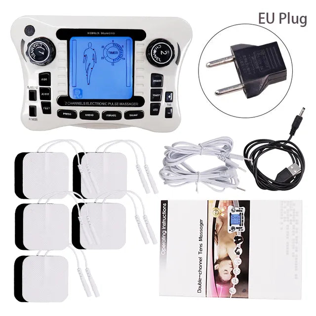 Electric Pulse Massager Tens EMS Muscle Stimulator 12Modes Digital Therapy Machine Massager Pain Relief Tool Health Care Machine