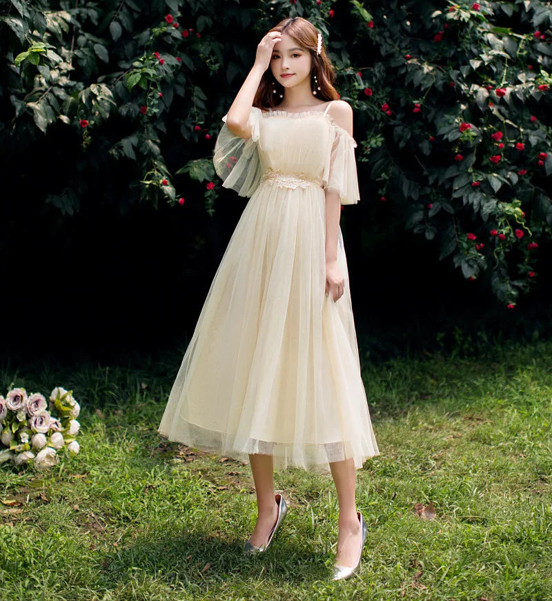 2022 Fashion Wedding Elegant Ruffles Lace Dress Formal Evening Party Dress Spaghetti Strap Long Bridesmaid Dresses - My Store