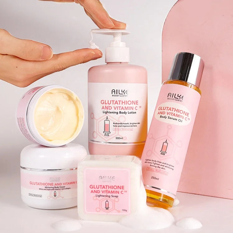 Private Label Luxury Organic Vitamin C Body Lotion Care Products Whitening Face Cream Skin Care Set