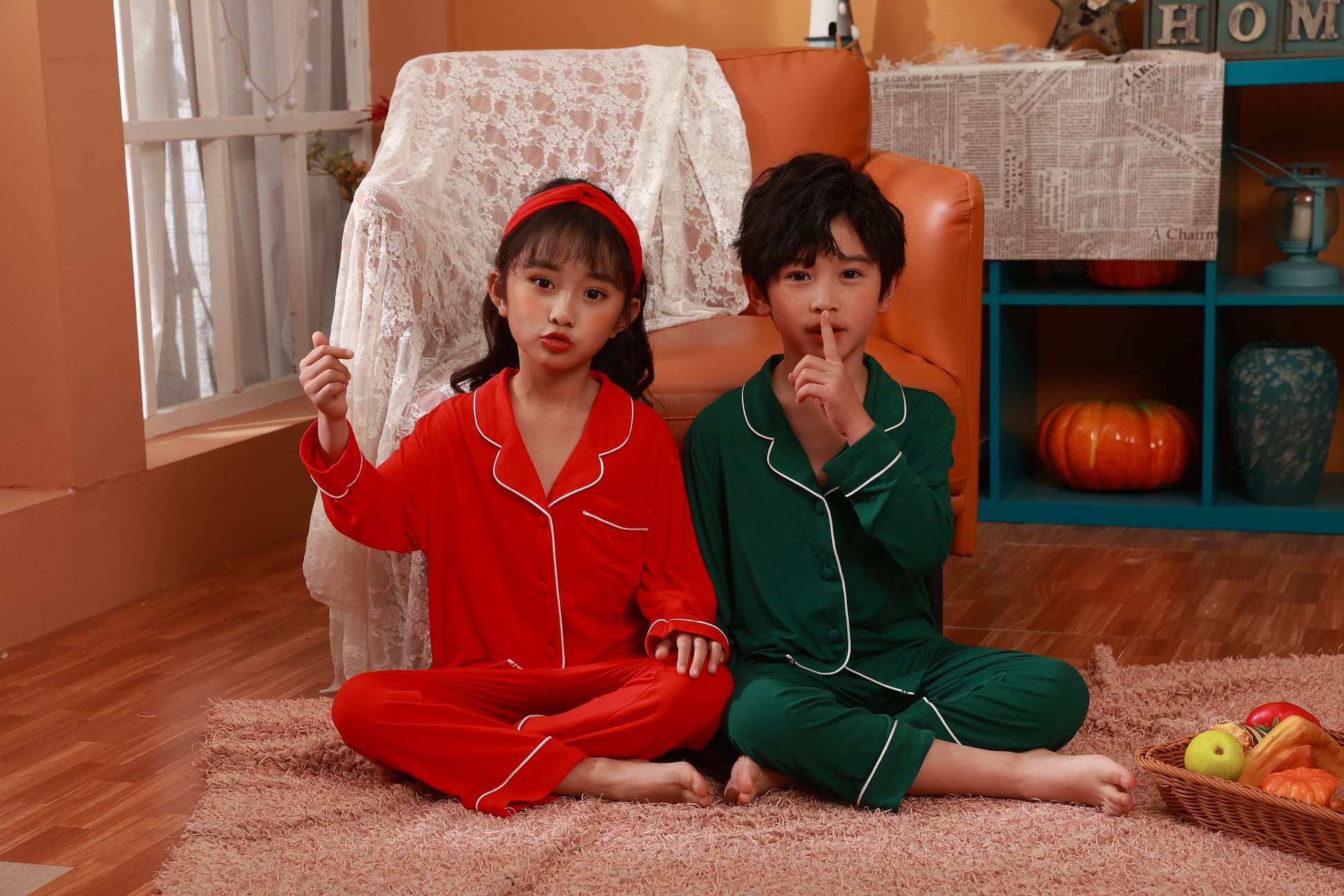 New Summer Blank Pajamas Kids Headband Kids Pajama Long Sleeves Toddler Boy Pajamas