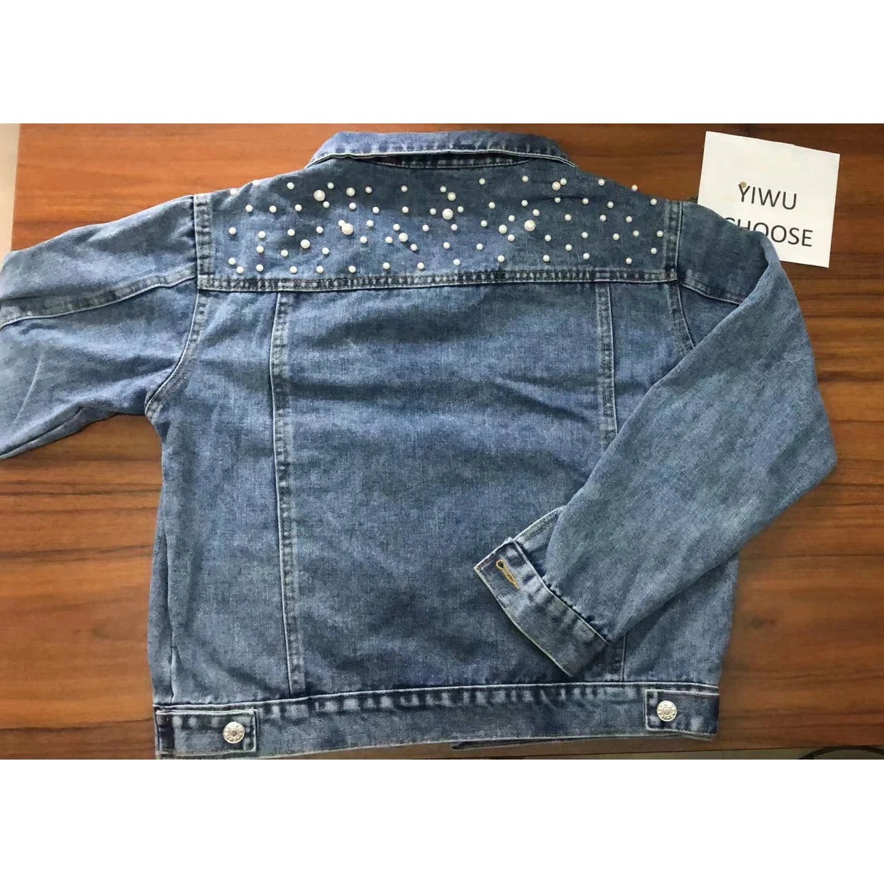 Pearl Beaded Ladies Denim Jeans Jackets Coat Casual Bomber Jean Jacket for Women