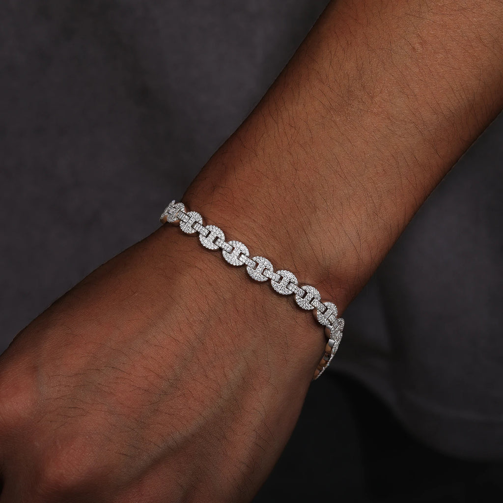 Pass Diamond Tester VVS Moissanite Iced Out Guci Link Chain Bracelet Fashion 925 Sterling Silver Mossanite Rappers Gift Hip Hop - My Store