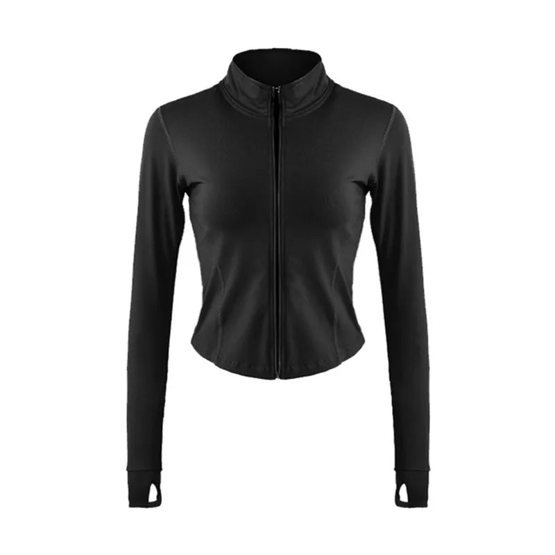 New Quick Dry Women Yoga Shirt Workout Activewear Tops Cardigan Long Sleeve Gym Fitness Jacket Running Sports Jerseys Sportswear