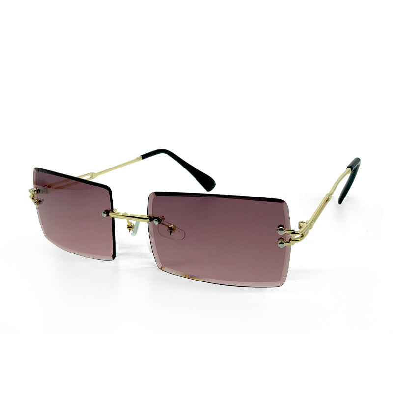 Fashionable Square Sunglasses Vintage Rimless Sunglasses 2022 Women  Custom  2022 Sunglasses