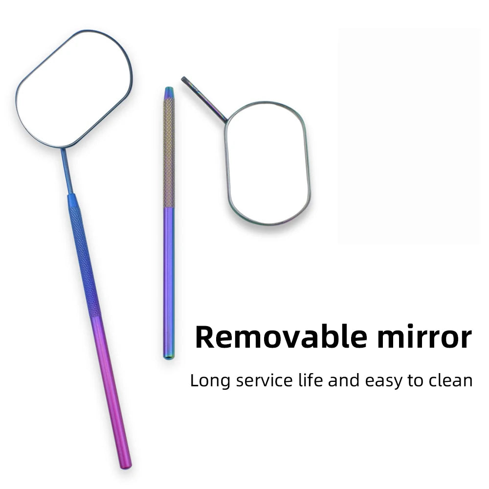 Pinky Leem Pink Lash Mirror for Eyelash Extensions Steel Eyelash Mirror Square Detachable Beauty Makeup Mirror Lash Tools