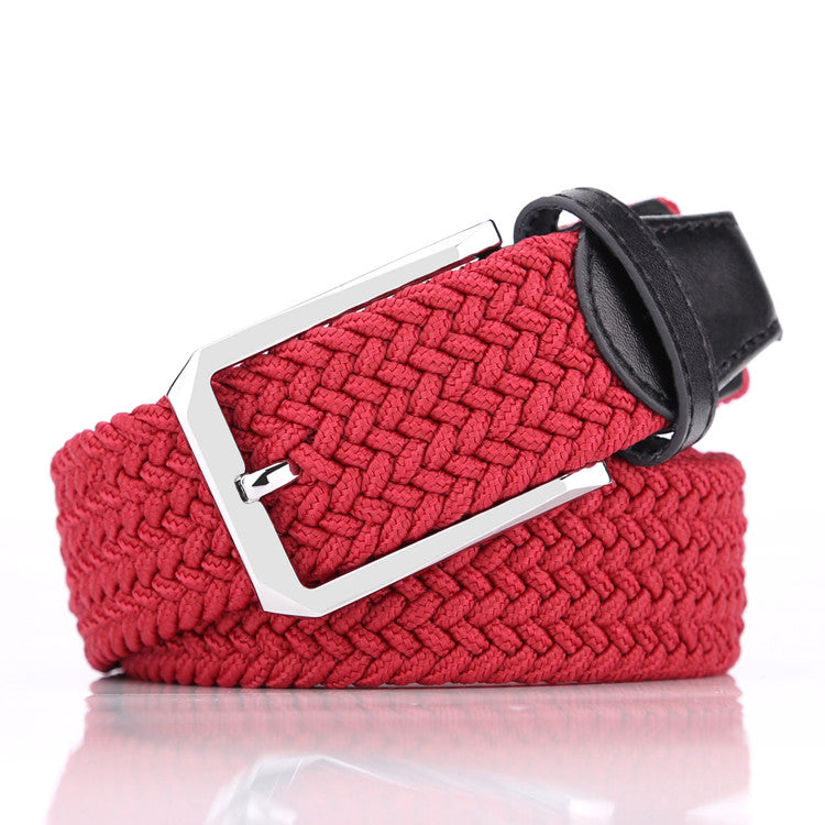 35mm Stretch Belt Braided Elastic Woven Belt Mens Belts for Jeans