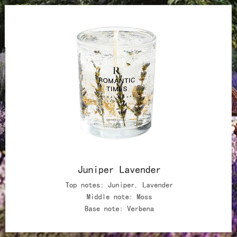 Flower Fruit Essential Oil Scented Candle Transparent Gold Foil Wedding Decoration Candle Smokeless Aromatherapy Home Candles