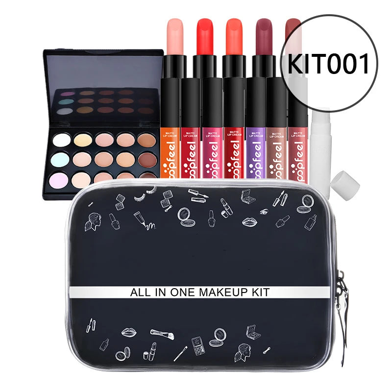 20 Styles Makeup Set Eyeshadow Lipstick Eyebrow Pencil Lip Gloss Makeup Brush Powder Nail Polish With Makeup Bag Cosmetics Kit - My Store