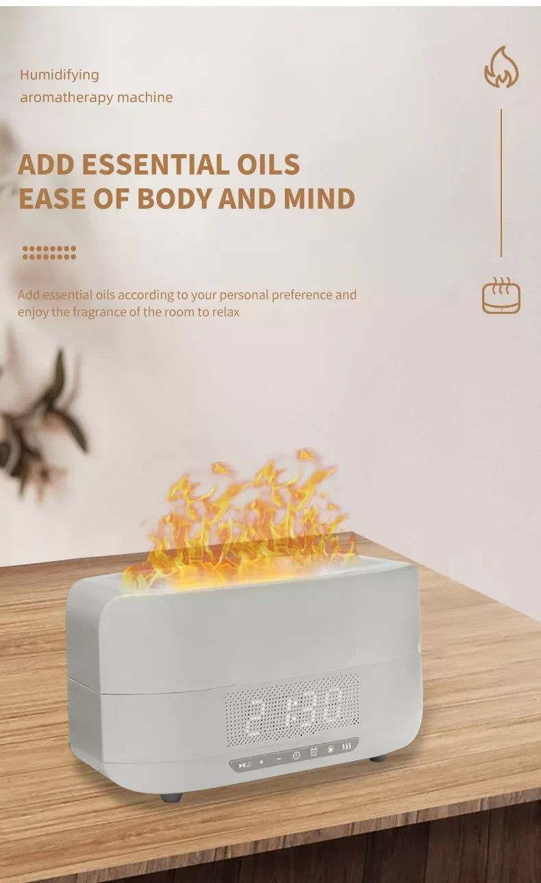 2022 Defuser Essential Oil Ultrasonic Aromatherapy Flame Air Humidifier Fire Aroma Diffuser Machine