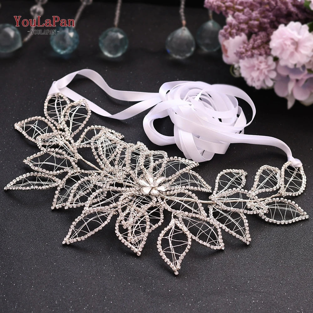 TOPQUEEN Sparkle Belt for Dresses Bridal Rinestone Belt Silver Crystal Belt Wedding Belts for Wedding Dresses Belt SH256-S