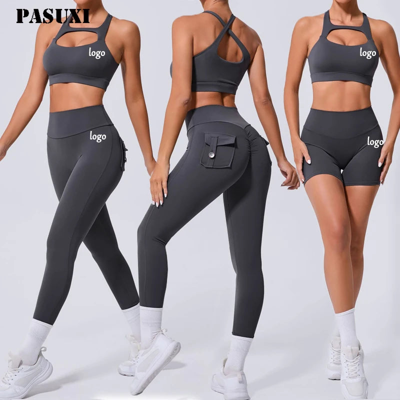 PASUXI Seamless Activewear Set Wholesale Fitness Yoga Wear 2PCS Seamless Workout Women Gym Sets