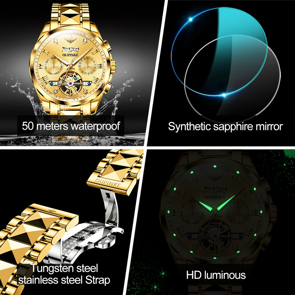 Oupinke 3186 Luxury Brand Watches Men Automatic Mechanical Watch Waterproof Wrist Watches for Man