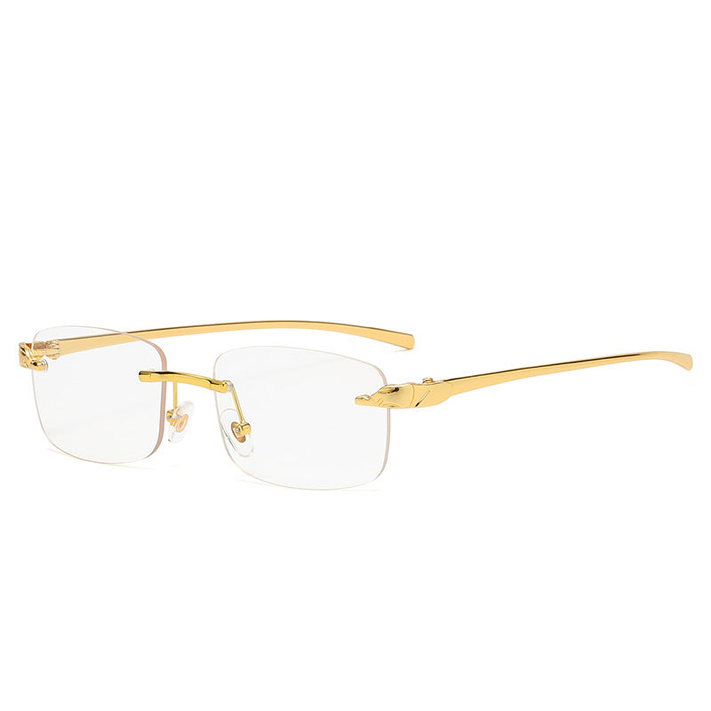 Wholesale Men Fashion Sunglasses Metal Sun Glasses Cheetah Designer Glasses Rimless Lens Vasos Multicolor Sunglass Shades