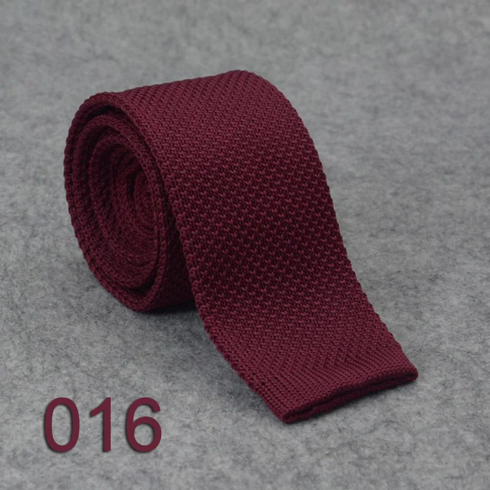 Wholesale Cheap Casual Black Knit Tie Cheap Silk Knitted Ties Men Plain Solid Men's Knit Ties