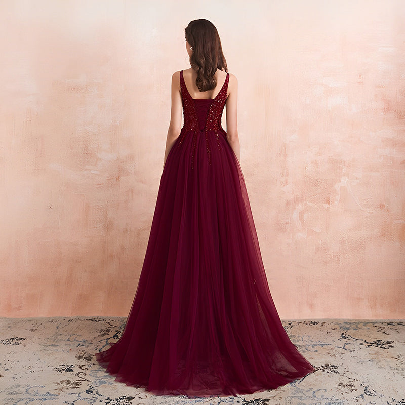 Sleeveless Red Bridesmaid Dress Lace Romantic Bridesmaids Sexy Fashion Wedding Dresses for Bridesmaid - My Store