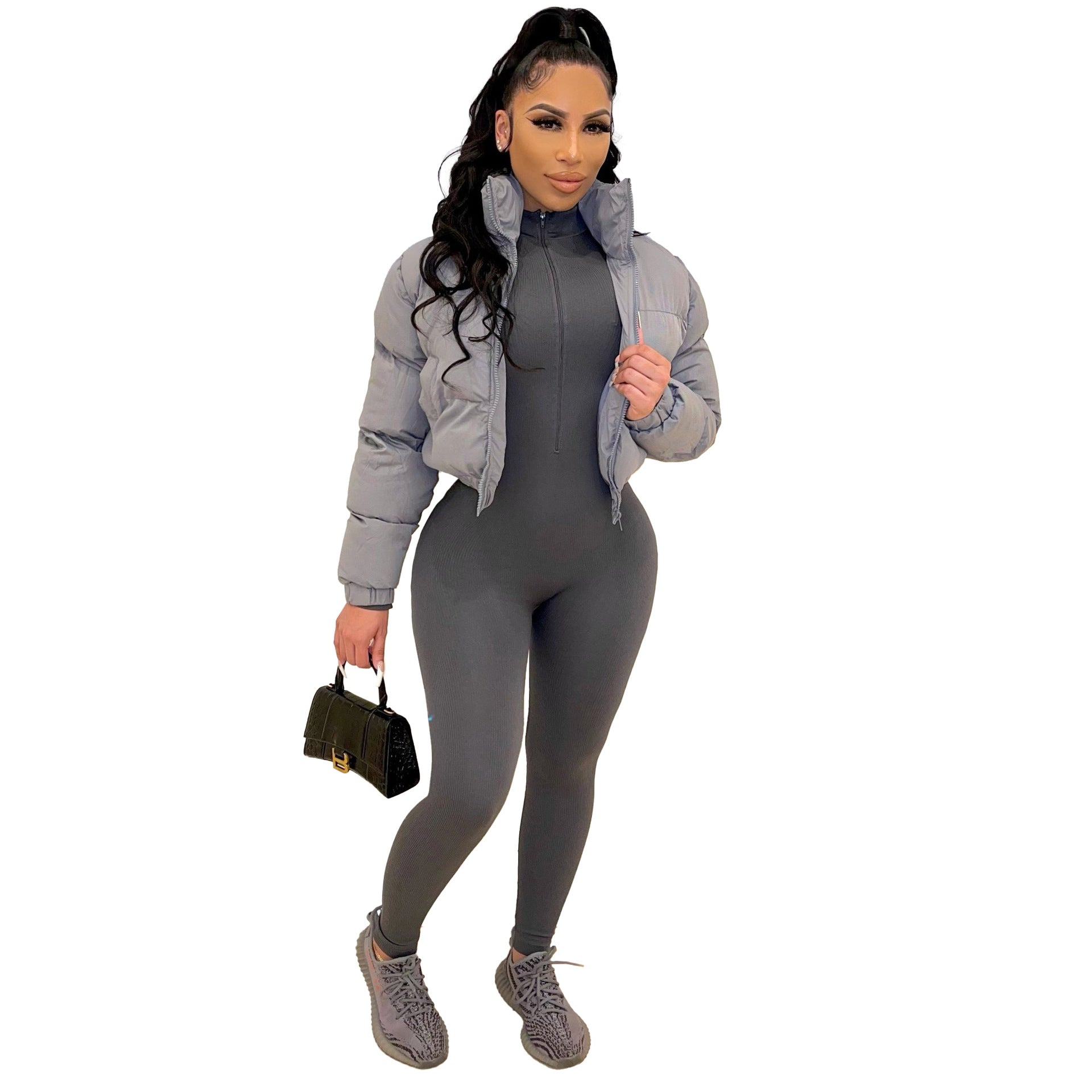 Plus Size Women's Coats Fashion Bubble Coats for Ladies Winter Trench Coat Cropped Jacket Women Clothing 2021