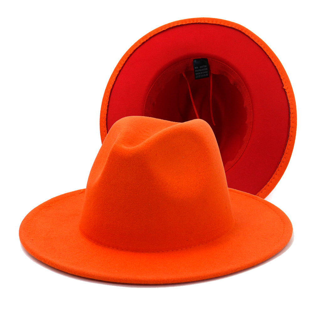 Fedora Hats Women Wholesale Felt Fedora Hats for Men Two Tone Hat Different Color Brim Fedora