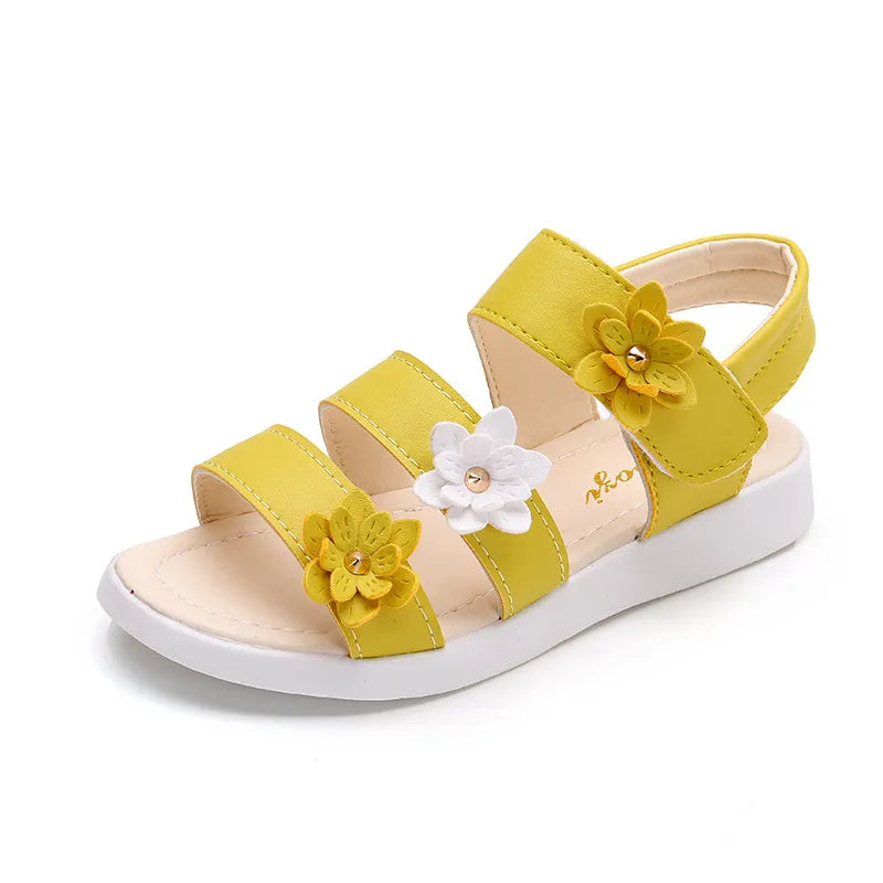 Children's Shoes Summer Style Children Sandals Girls Princess Beautiful Flower Shoes Kids Flat Sandals Baby Girl Gladiator Soft