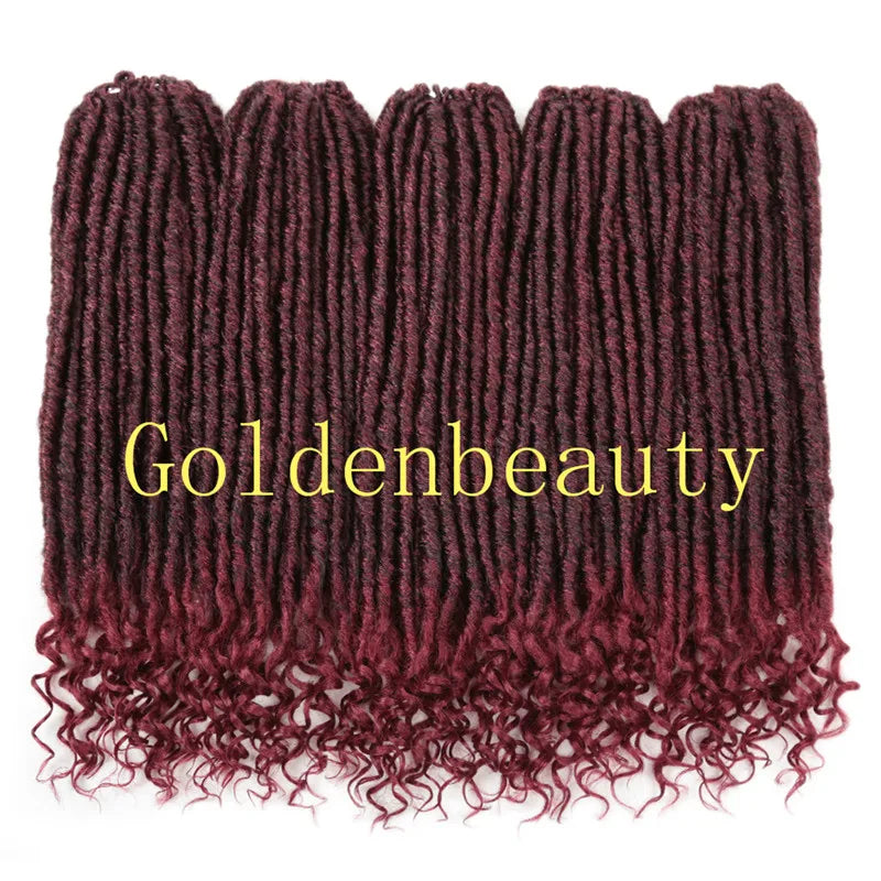 Goddess Locs 20 Inch Crochet Synthetic Hair Extension 24 Strands/Pack Dyed Faux Locs Hair