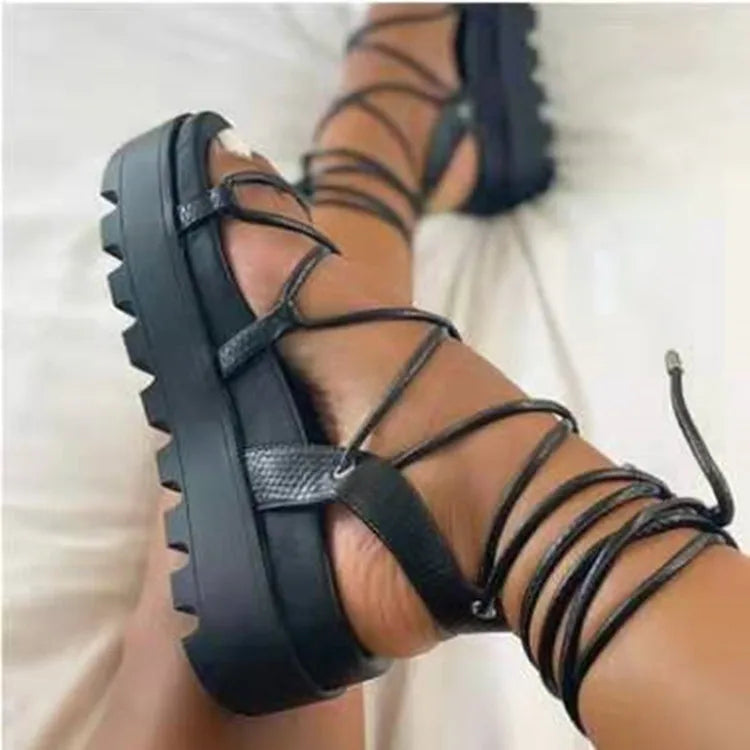 Hot Sale Rope Sandals  Flat Sandals for Women and Ladies Lace Up Sandals Women