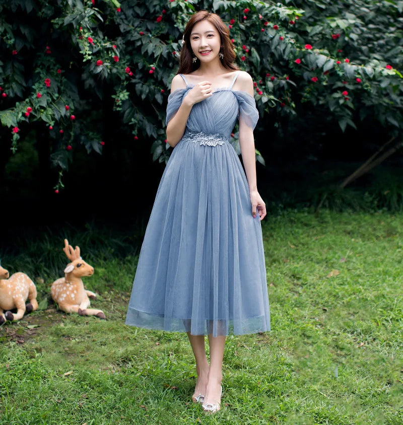 2022 Fashion Wedding Elegant Ruffles Lace Dress Formal Evening Party Dress Spaghetti Strap Long Bridesmaid Dresses - My Store