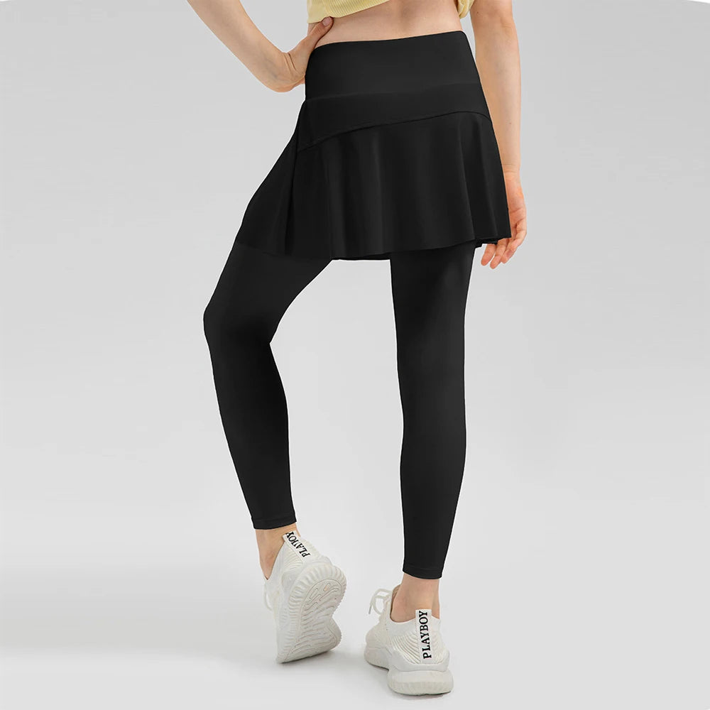 Girls Double Layer Fitness Activewear GYM Leggings With Pocket Yoga Pants Workout Tights Tennis Wear Plus Size Women's Clothing