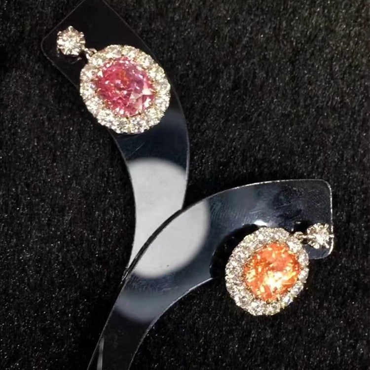 Royal Precious Luxury Wedding Jewellery Sri Lanka Natural Unheated Padparadscha Sapphire 18k Gold  Jewelry Set