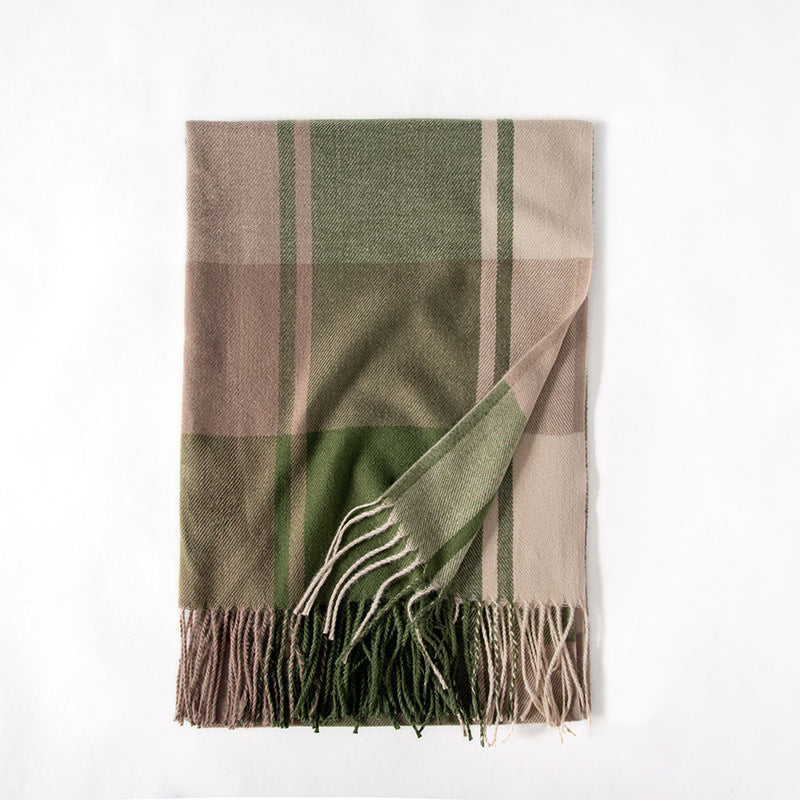 Plaid Scarves Shawls Women Winter Tassel Design Vintage Classic Elegant Gentle Warm Outdoor Leisure Female Daily Other Scarves