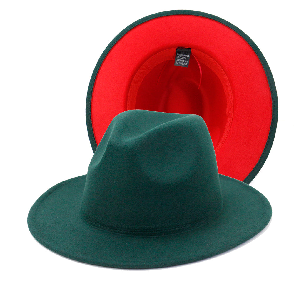 Fedora Hats Women Wholesale Felt Fedora Hats for Men Two Tone Hat Different Color Brim Fedora