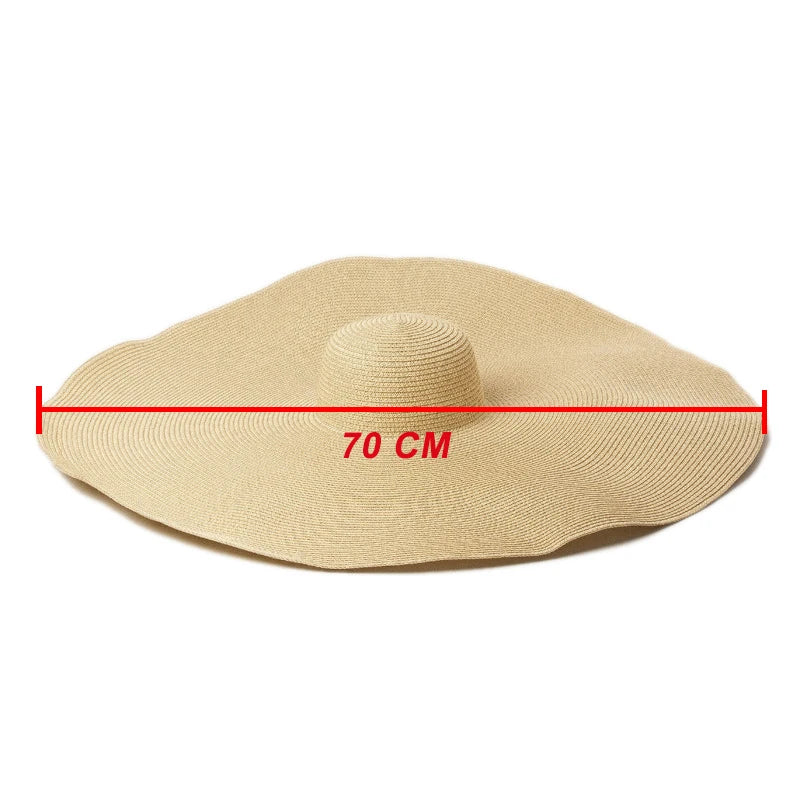 Super Bigger Brim Wide Straw Hats for Women Foldable Paper Beach Hat Summer Sun UV Hats Stage Cap Dropshipping Wholesale