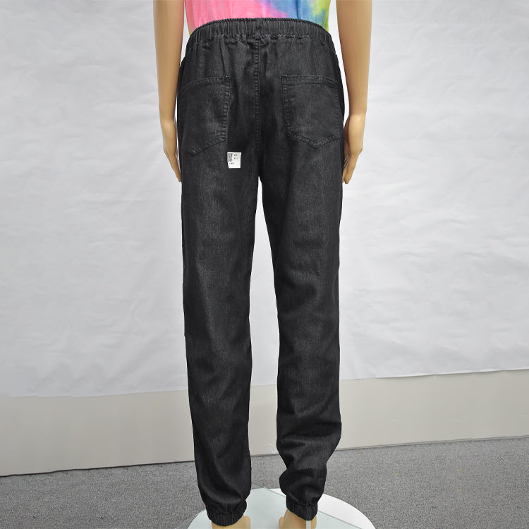 Men Jeans Mid Waist Skinny Fit Hot Summer Jean Shorts Denim Long Pants Men Jeans Fashion Pants