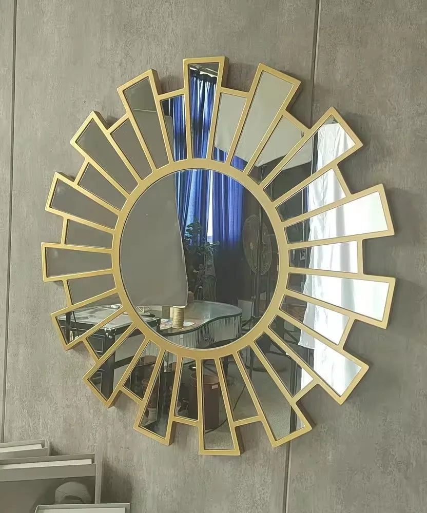 65CM Simple Style Bathroom Circle Framed Wall Mirrors Durable Using Generous Decor Natural Color Wall Mirror for Living Room