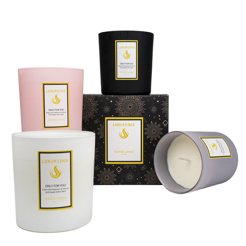 Private Label Soy Wax Candles Candle Jars With Wooden Lids Luxury Scented Candles