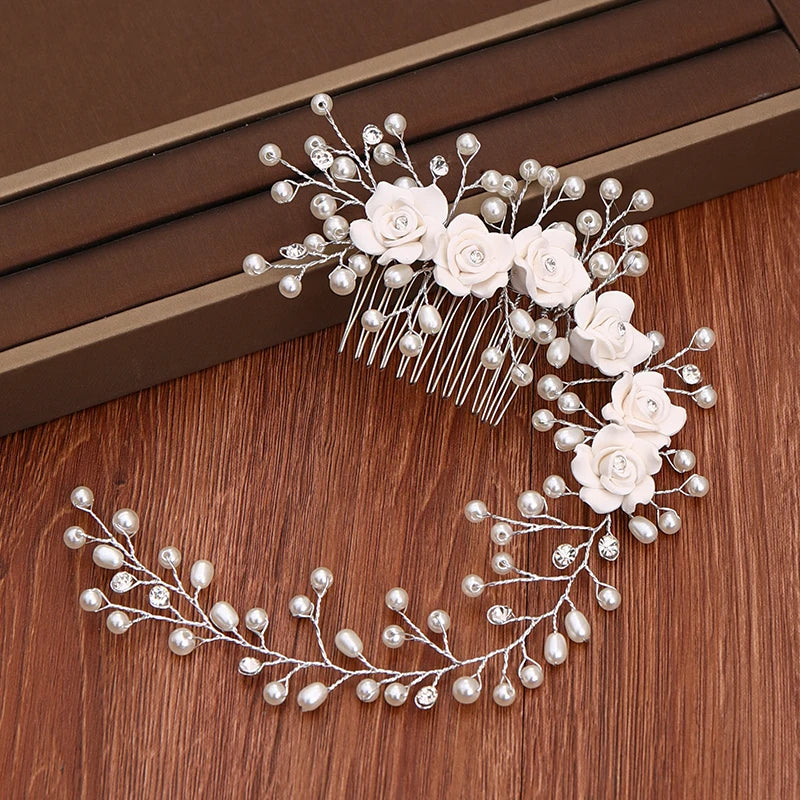 Wedding Rhinestone Hair Comb Bride Head Ornaments Wedding Hair Combs Hair Accessories Bridal Rhinestone Women's Jewelry