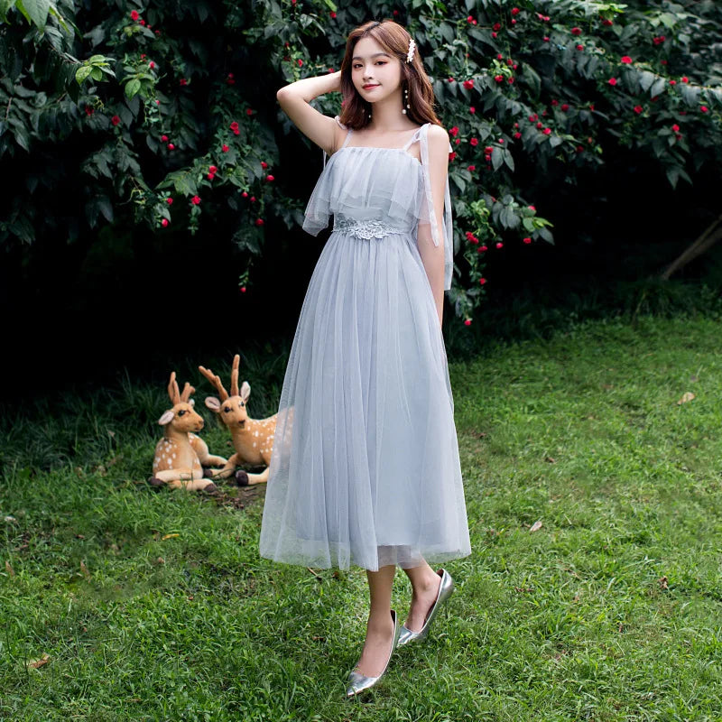 2022 Fashion Wedding Elegant Ruffles Lace Dress Formal Evening Party Dress Spaghetti Strap Long Bridesmaid Dresses - My Store