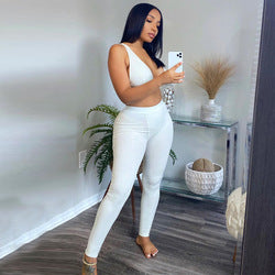 YP Wholesale Cheap Women Workout Sets Spring Two Piece Outfits Tank Crop Top Sports Gym Yoga Set Activewear Seamless Yoga Set