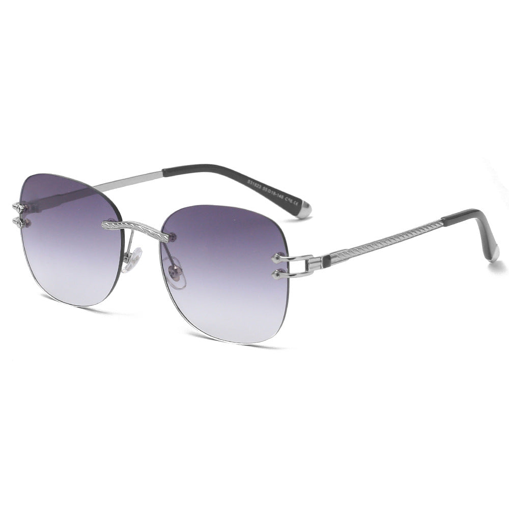 HBK 2022 Fashion Rimless Glasses Frames Luxury Frameless Sun Glasses Sunglass Woman 2021 Rimless Sunglasses Mens